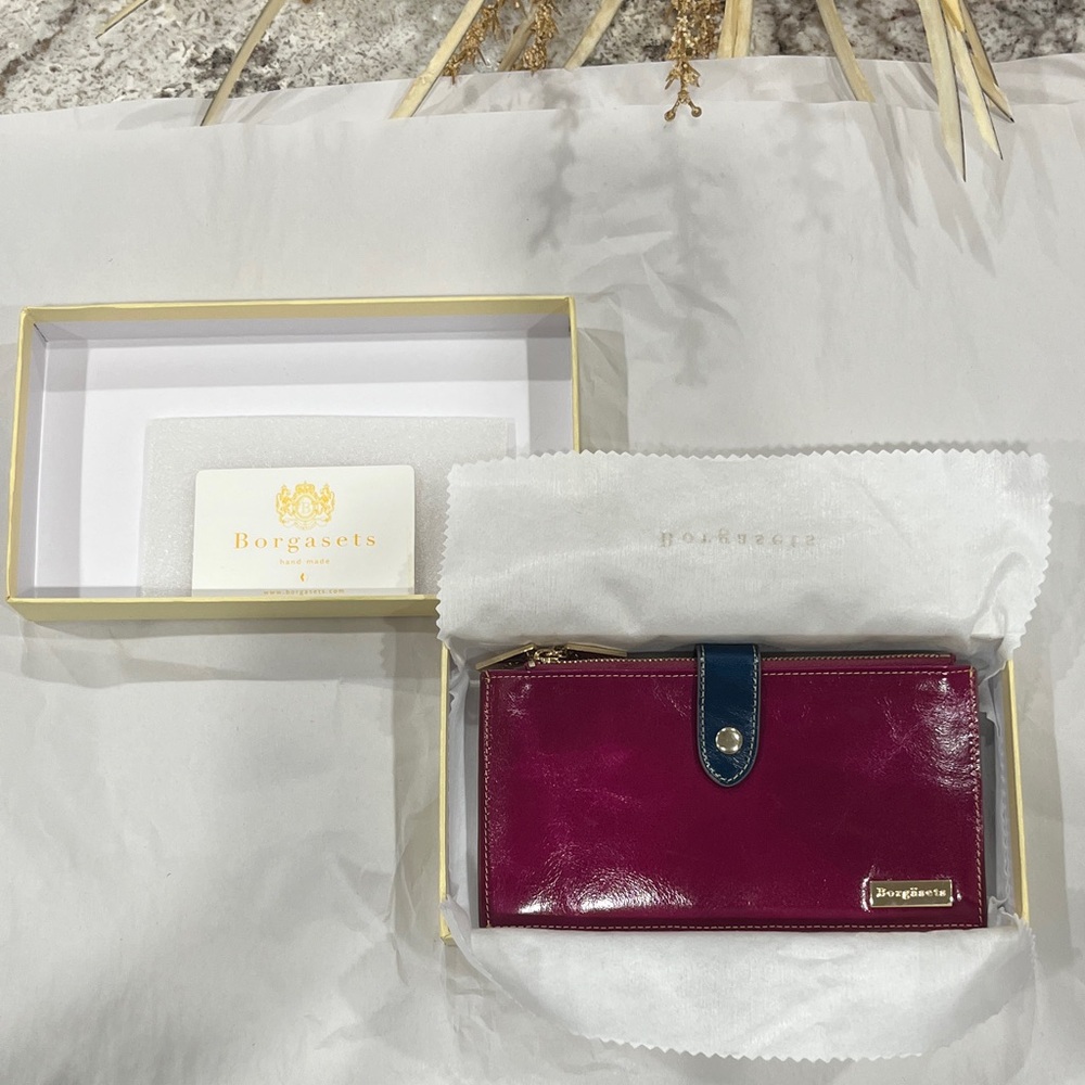 Women's Burgundy and Blue Wallet